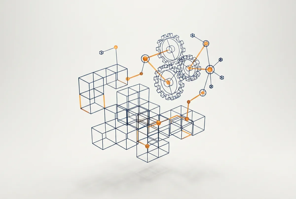 Workflow bauen — abstrakte Visualisierung, Cognuro